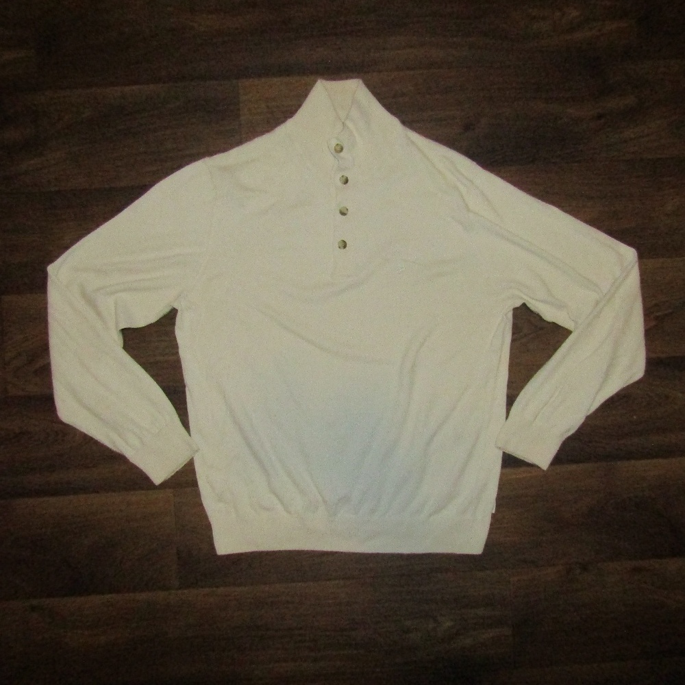 Izod Cream 4 Button Cardigan Long sleeve